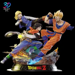 Future Gohan vs Androids Diorama Dragon Ball Z | 3D Print Model | STL