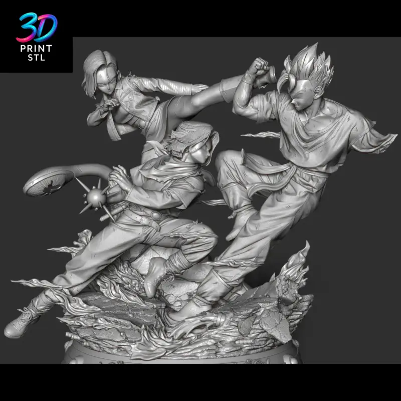 Future Gohan vs Androids Diorama Dragon Ball Z | 3D Print Model | STL - Image 7