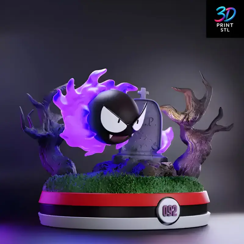 Gastly Ghost Pokémon Figure | STL 3D Print Model - Image 3