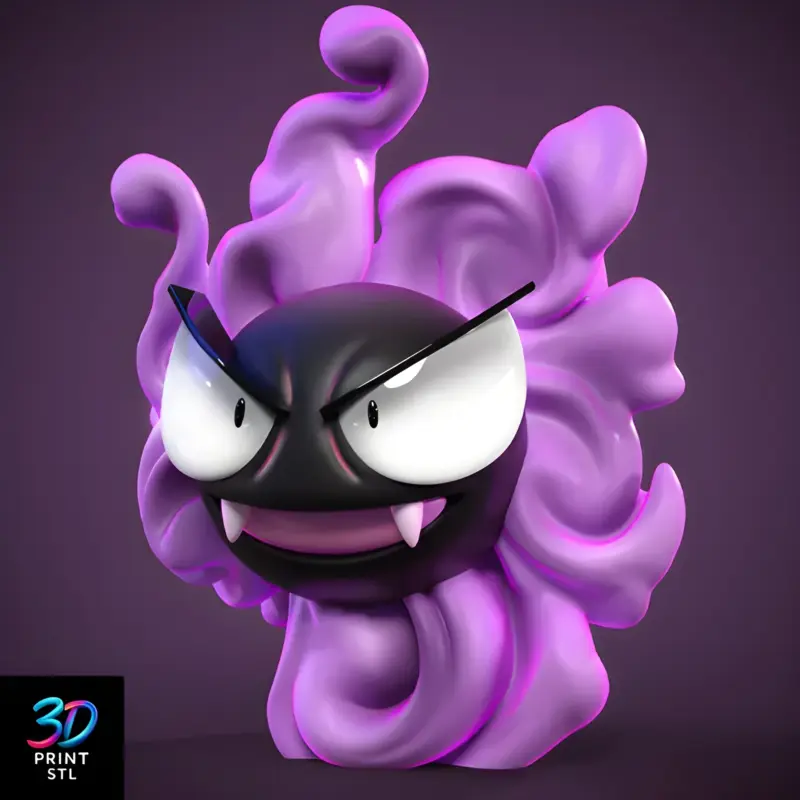 Gastly Ghost Pokémon Figure | STL 3D Print Model - Image 4