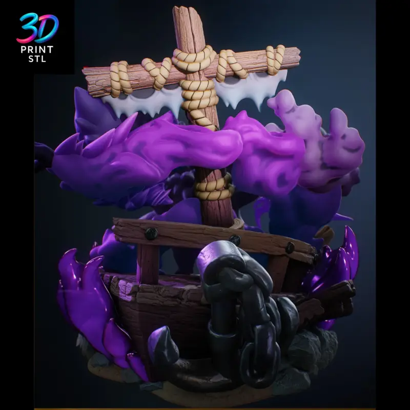 Gengar, Haunter & Gastly Diorama Pokémon | 3D Print Model | STL - Image 2