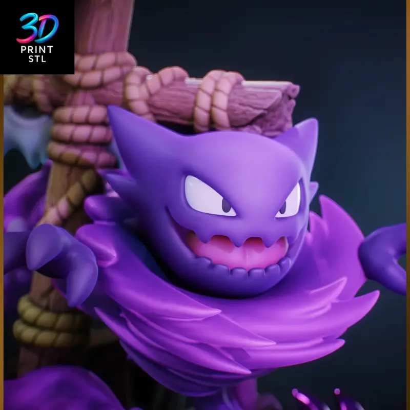 Gengar, Haunter & Gastly Diorama Pokémon | 3D Print Model | STL - Image 4