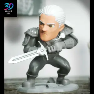 Geralt of Rivia Chibi The Witcher | 3D Print Model | STL