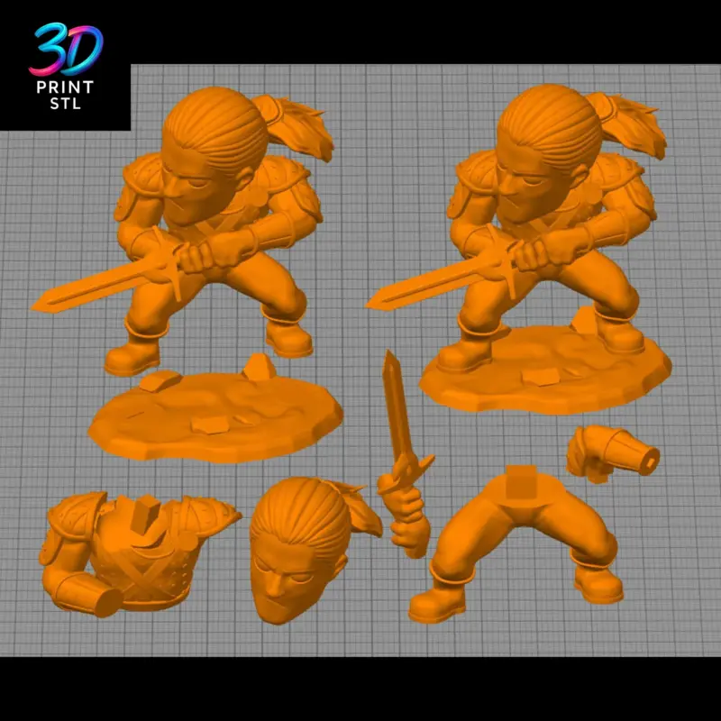 Geralt of Rivia Chibi The Witcher | 3D Print Model | STL - Image 3