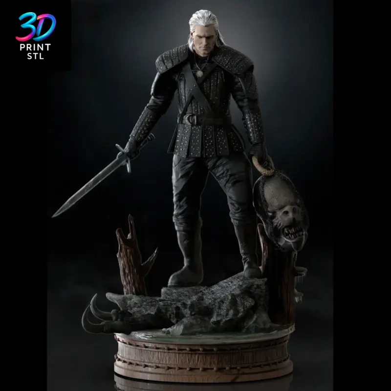 Geralt of Rivia Figure The Witcher | STL File for 3D Printing
