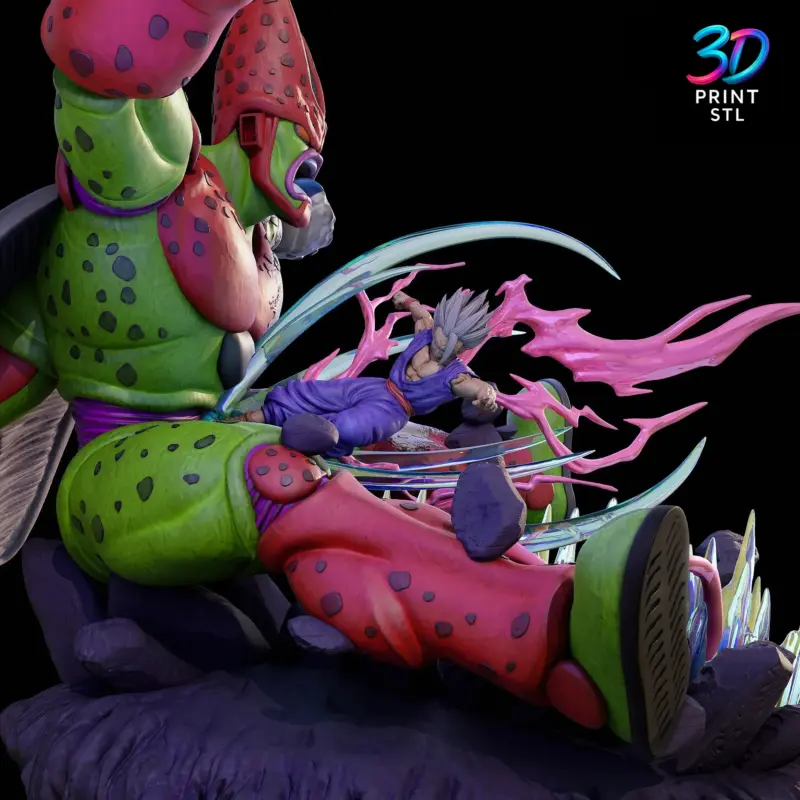 Gohan Beast vs Cell Max Diorama Dragon Ball Super | 3D Print Model | STL - Image 4
