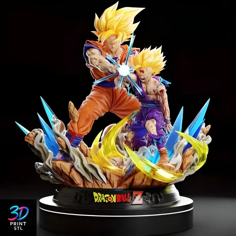 Gohan and Goku Kamehameha Dragon Ball Z | 3D Print File | STL
