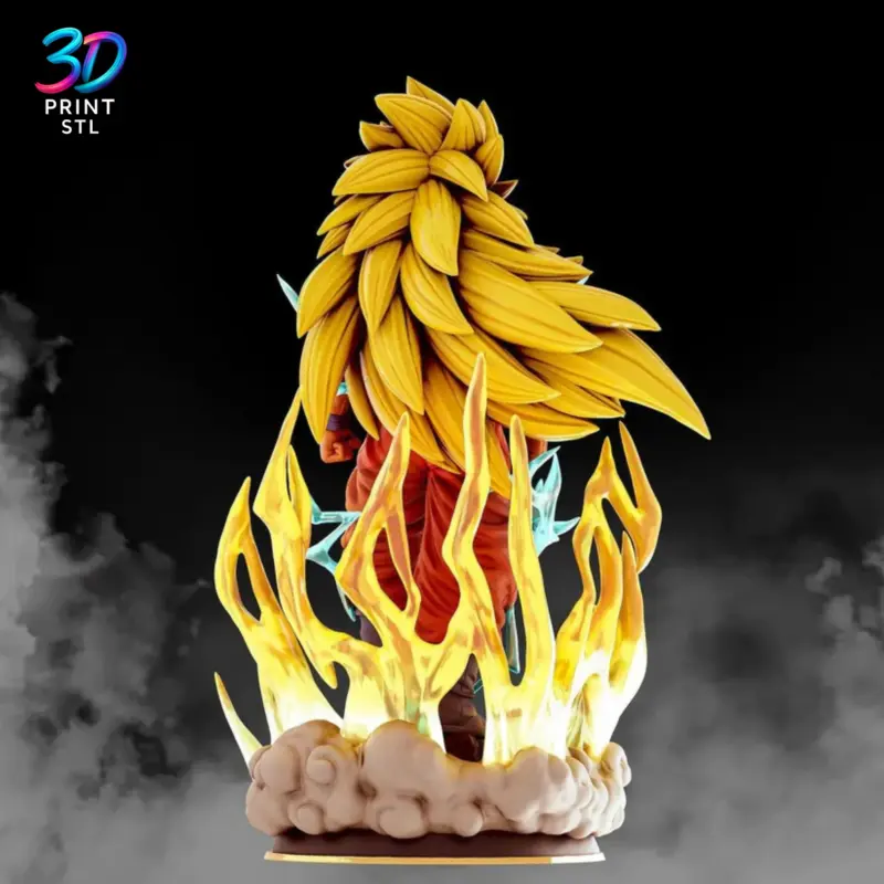 Goku Super Saiyan 3 Figure Dragon Ball Z | STL File for 3D Printing - Image 2