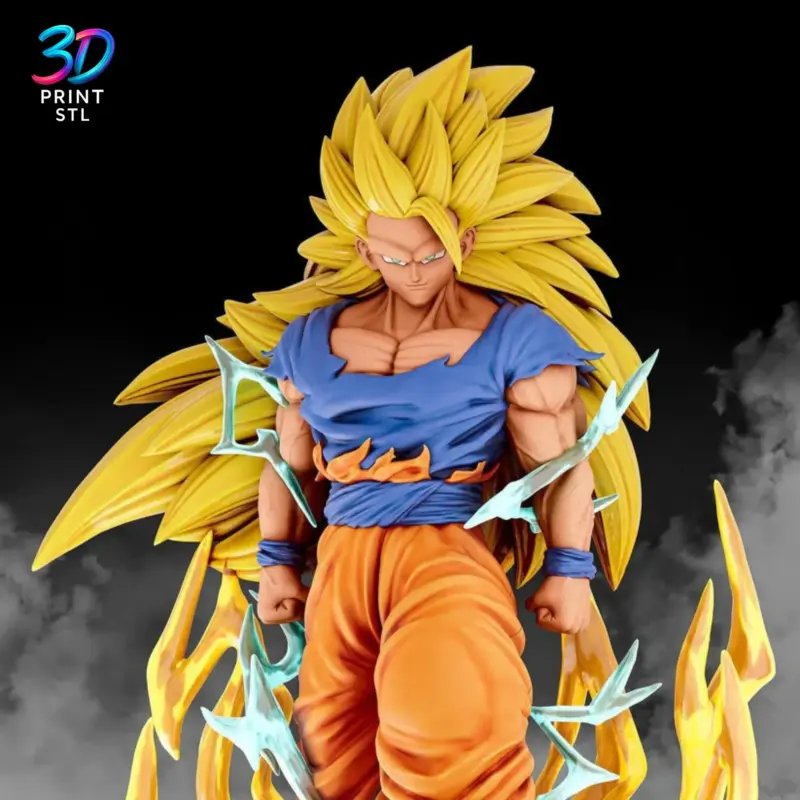 Goku Super Saiyan 3 Figure Dragon Ball Z | STL File for 3D Printing - Image 3