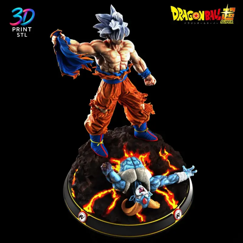 Goku Ultra Instinct vs Moro Figure Dragon Ball Super | 3D Print Model | STL - Image 3
