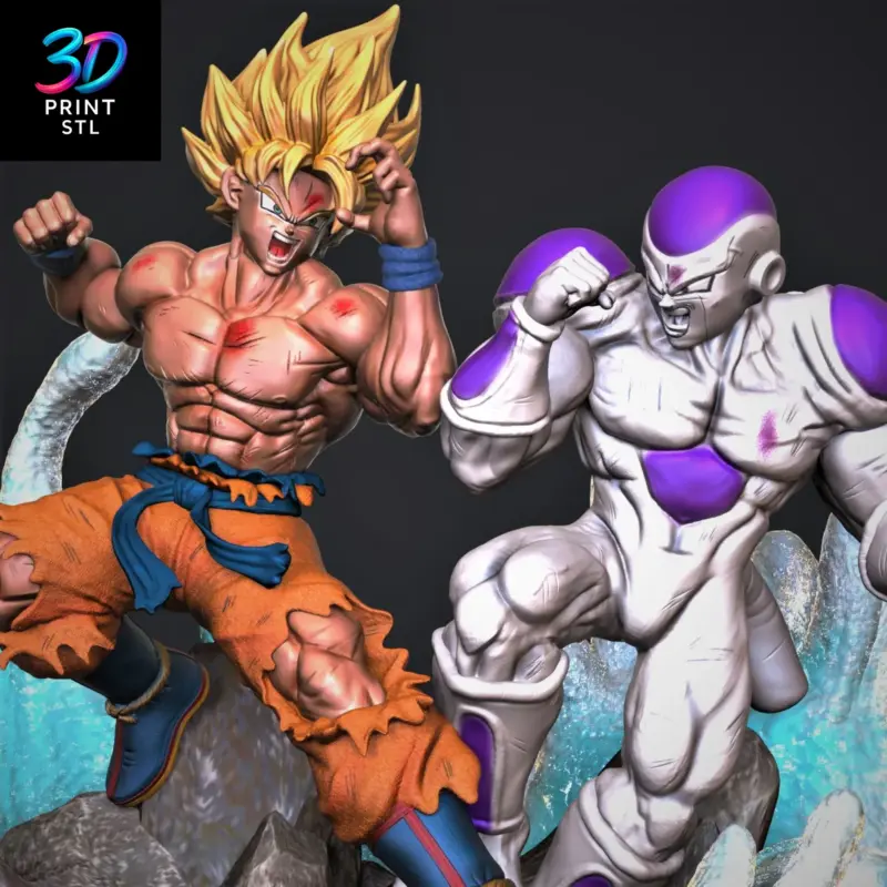Goku vs Frieza Diorama Dragon Ball Z | STL File for 3D Printing - Image 2