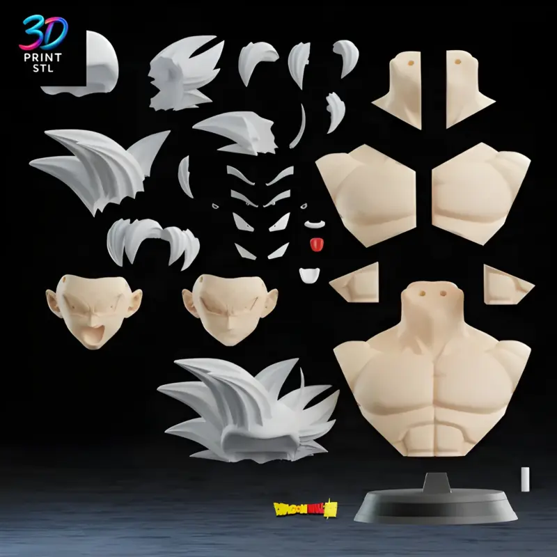 Goku Ultra Instinct Bust Dragon Ball Super | STL for 3D Printers - Image 2