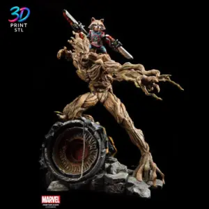 Groot & Rocket Diorama Guardians of the Galaxy | 3D Print Model | STL