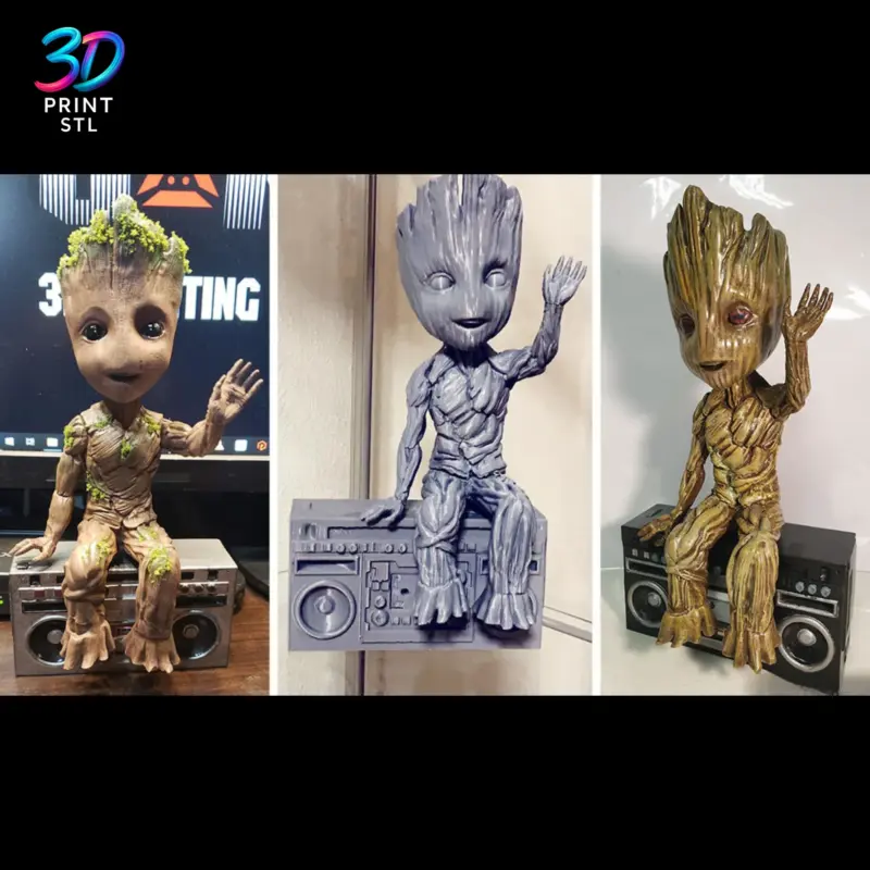 Groot with Boombox Guardians of the Galaxy | STL File for 3D Printing - Image 2