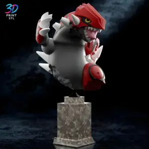 Groudon Bust Pokémon | 3D Print File | STL