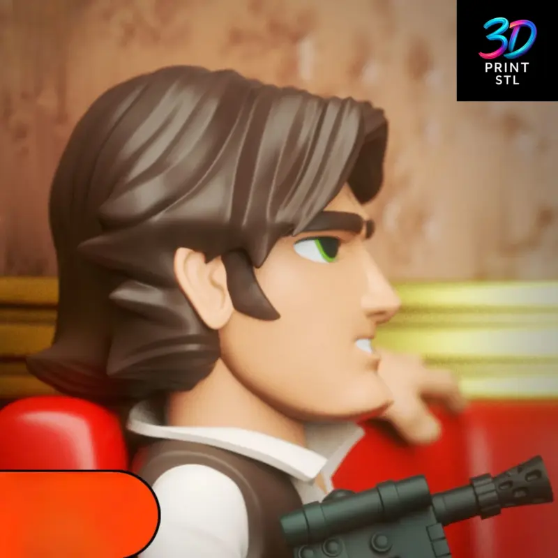 Han Solo vs Greedo Chibi Diorama Star Wars | 3D Print Model | STL - Image 2