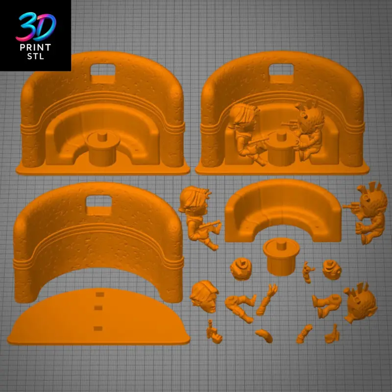 Han Solo vs Greedo Chibi Diorama Star Wars | 3D Print Model | STL - Image 5