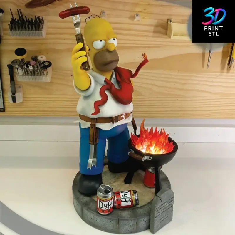 Homer Simpson BBQ Figure The Simpsons | 3D Print File | STL - Image 2