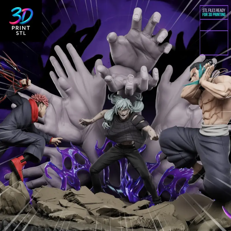 Itadori & Todo vs Mahito Diorama Jujutsu Kaisen | STL File for 3D Printing