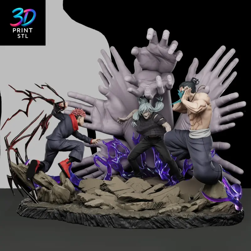 Itadori & Todo vs Mahito Diorama Jujutsu Kaisen | STL File for 3D Printing - Image 5