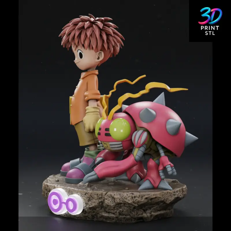 Izzy and Tentomon Figure Digimon Adventure | 3D Print Model | STL - Image 2