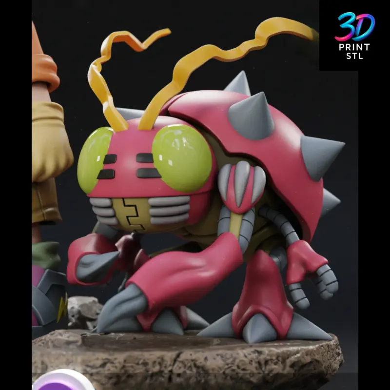 Izzy and Tentomon Figure Digimon Adventure | 3D Print Model | STL - Image 6