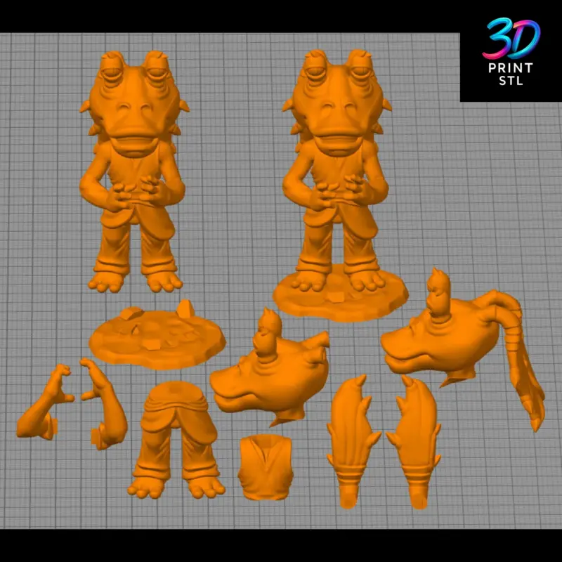 Jar Jar Binks Chibi Star Wars | STL File for 3D Printing - Image 3