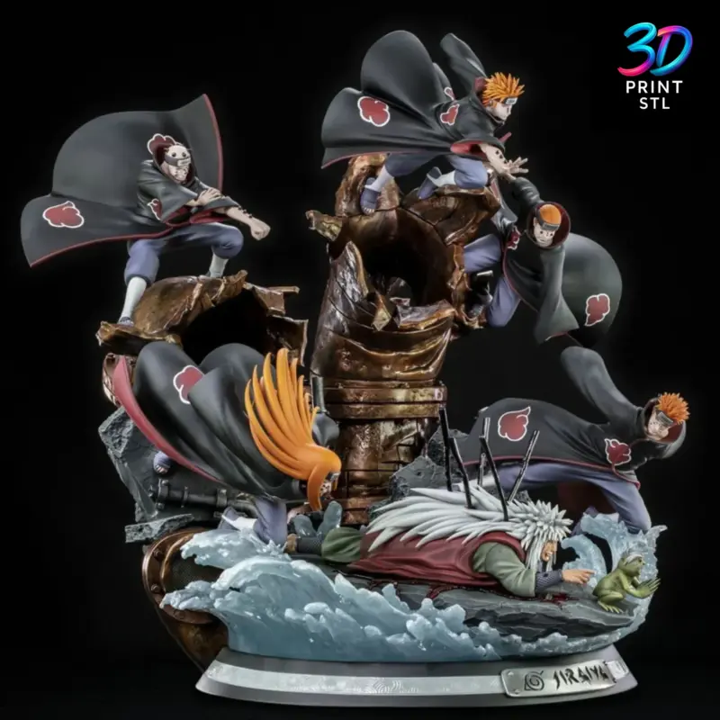 Jiraiya vs Pain Diorama Naruto Shippuden | STL File for 3D Printing - Image 2