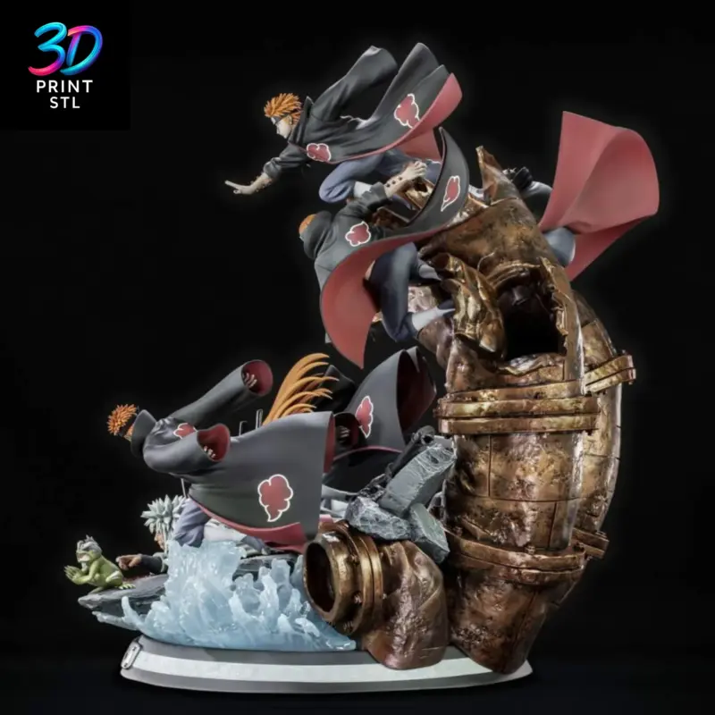 Jiraiya vs Pain Diorama Naruto Shippuden | STL File for 3D Printing - Image 3