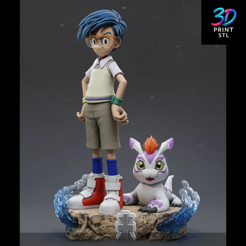 Joe & Gomamon Figure Digimon Adventure | STL File for 3D Printing