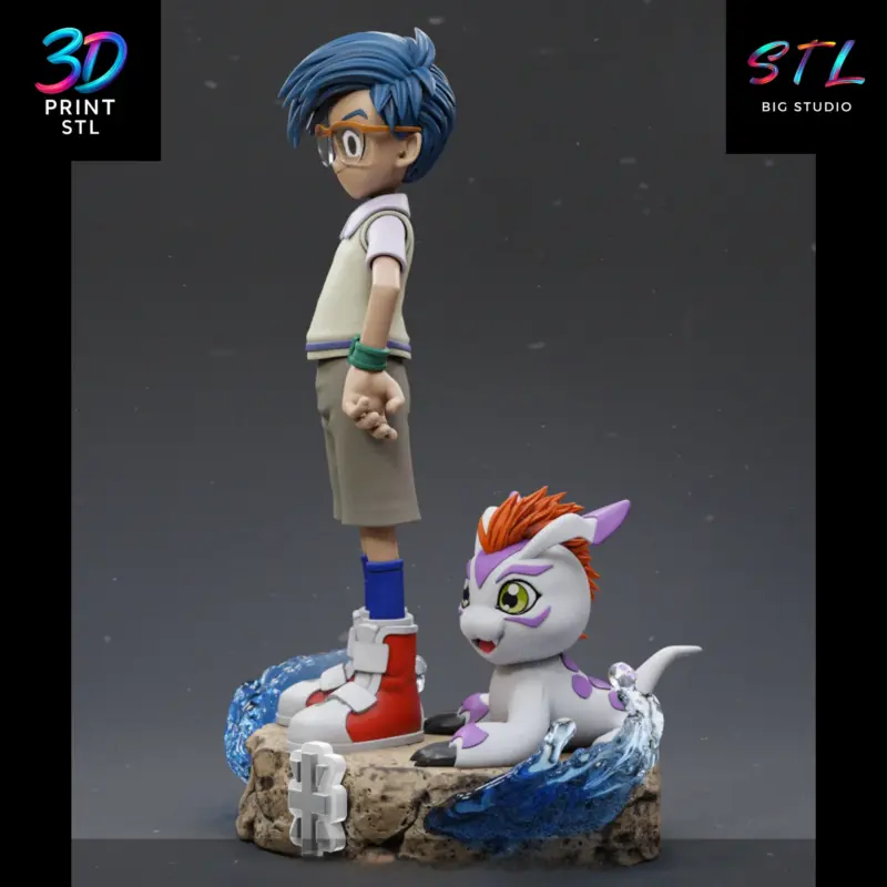 Joe & Gomamon Figure Digimon Adventure | STL File for 3D Printing - Image 2