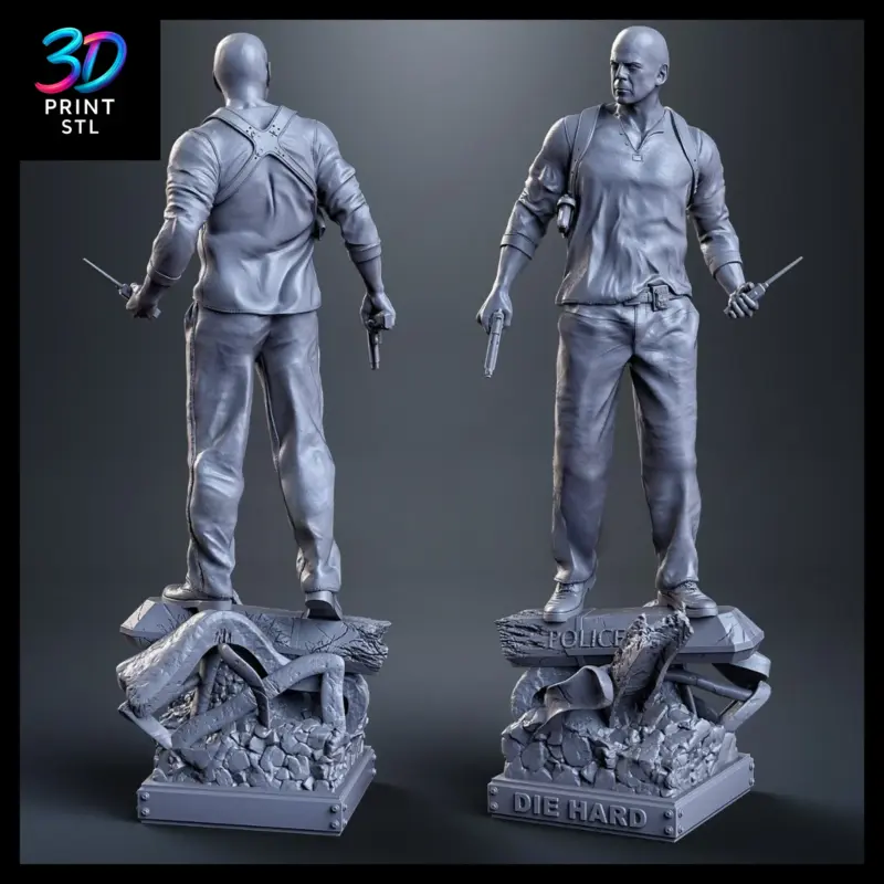 John McClane Figure Die Hard | STL File for 3D Printing - Image 3