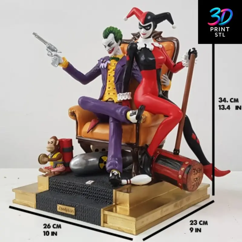 Joker and Harley Quinn Diorama DC Comics | 3D Print File | STL - Image 2