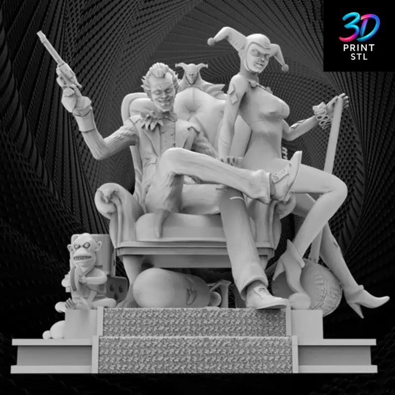 Joker and Harley Quinn Diorama DC Comics | 3D Print File | STL - Image 3
