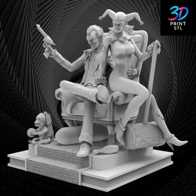 Joker and Harley Quinn Diorama DC Comics | 3D Print File | STL - Image 5