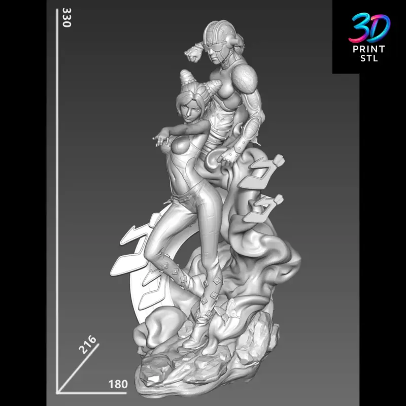 Jolyne Cujoh & Stand JoJo’s Bizarre Adventure | STL File for 3D Printing - Image 5