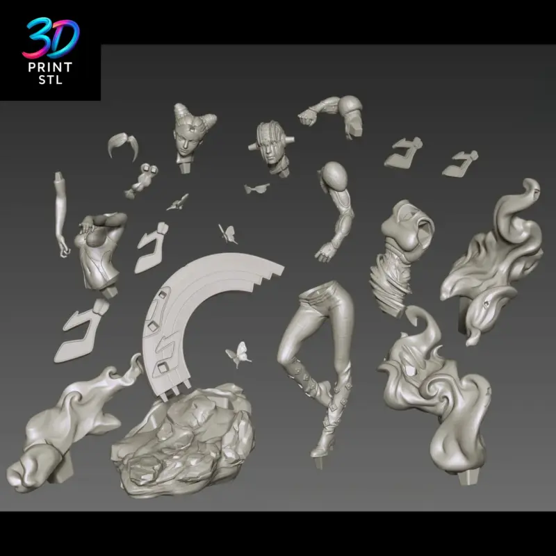 Jolyne Cujoh & Stand JoJo’s Bizarre Adventure | STL File for 3D Printing - Image 6