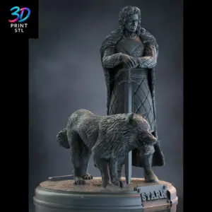Jon Snow & Ghost Diorama Game of Thrones | STL File for 3D Printing