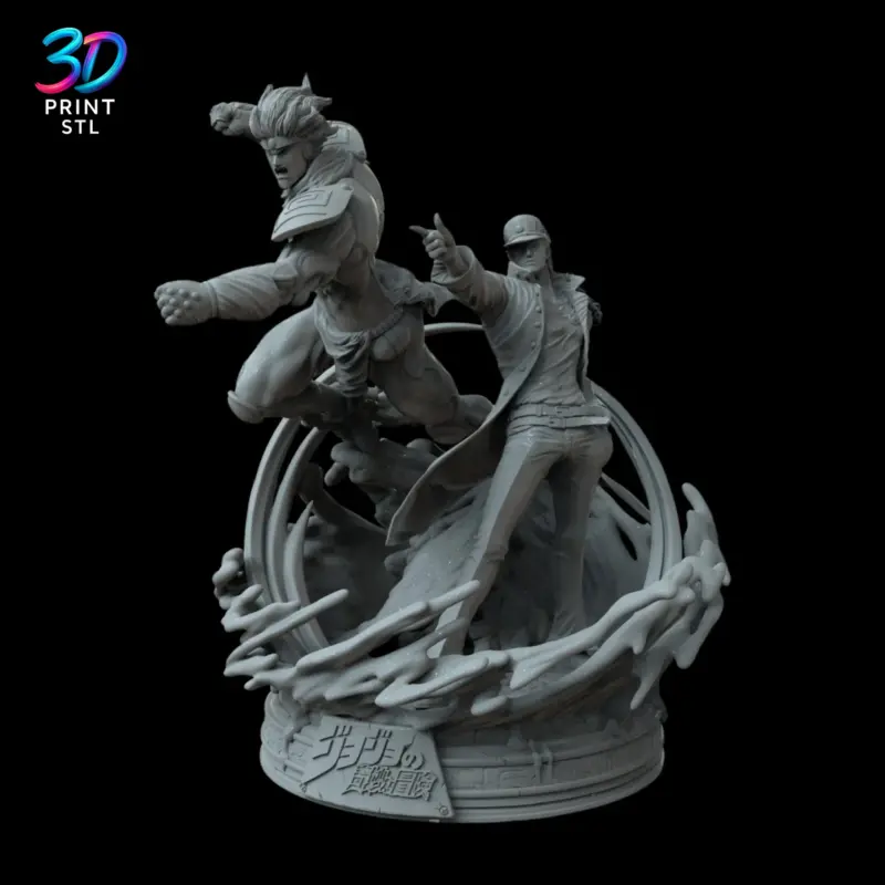 Jotaro Kujo & Star Platinum Diorama Jojo's | 3D Print Model | STL - Image 6