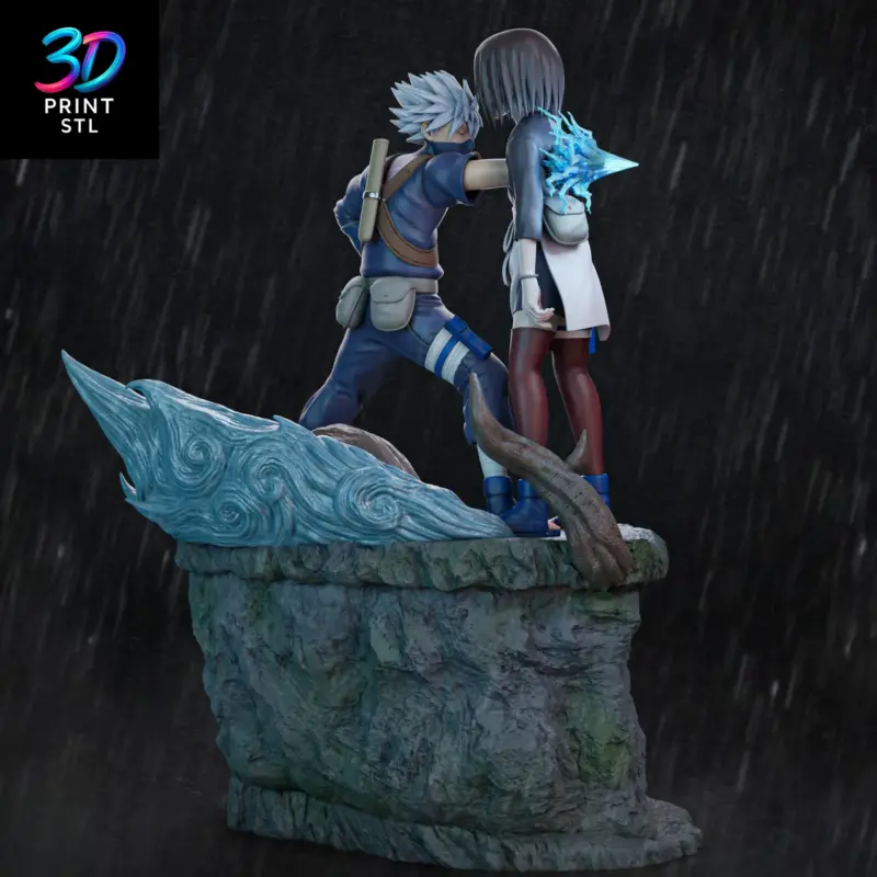 Kakashi and Rin Diorama Naruto Shippuden | 3D Print Model | STL - Image 3