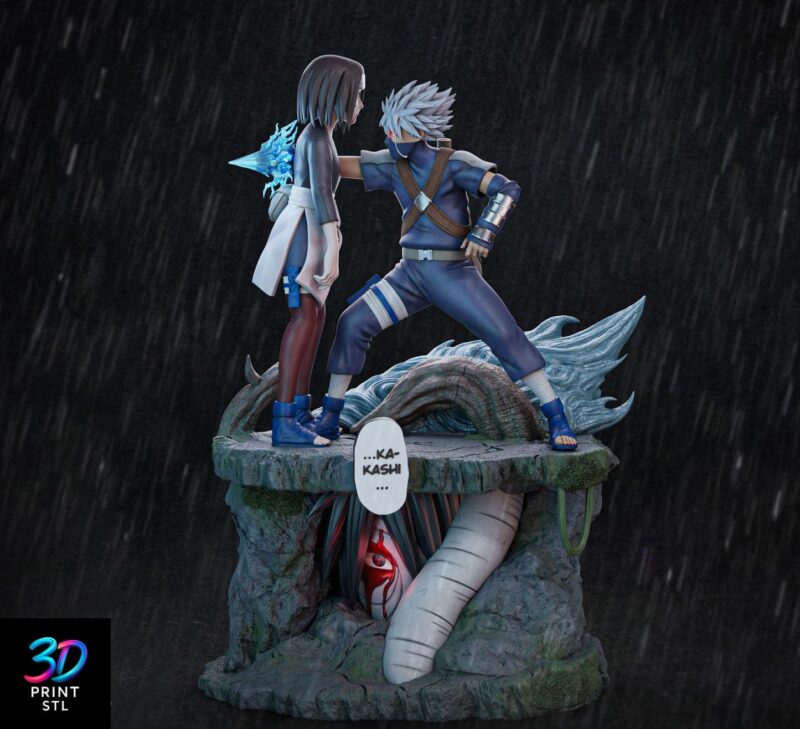 Kakashi vs. Rin Figure Naruto | STL for 3D Printers - Image 2