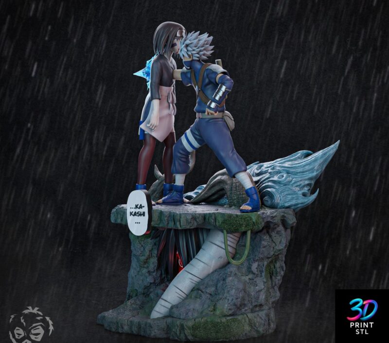Kakashi vs. Rin Figure Naruto | STL for 3D Printers - Image 3