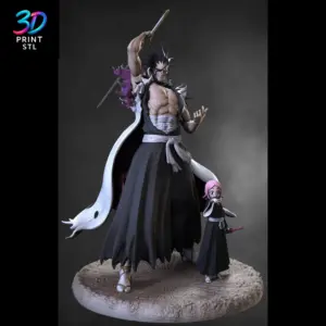 Kenpachi Zaraki & Yachiru Kusajishi Diorama Bleach | 3D Print Model | STL