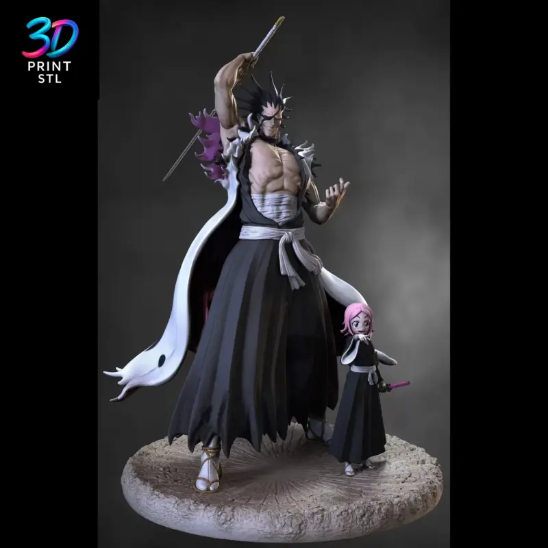 Kenpachi Zaraki & Yachiru Kusajishi Diorama Bleach | 3D Print Model | STL