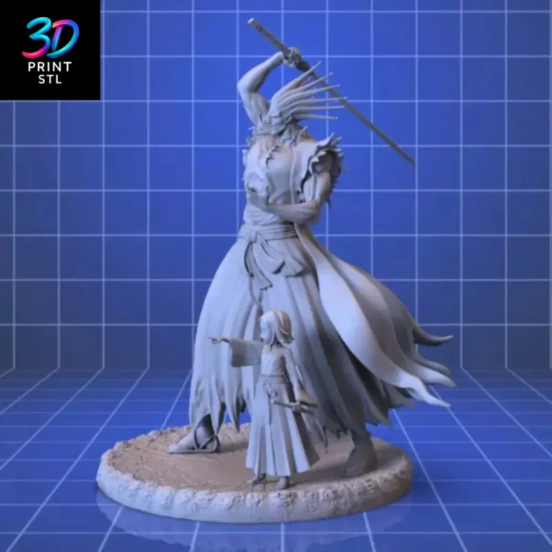 Kenpachi Zaraki & Yachiru Kusajishi Diorama Bleach | 3D Print Model | STL - Image 2