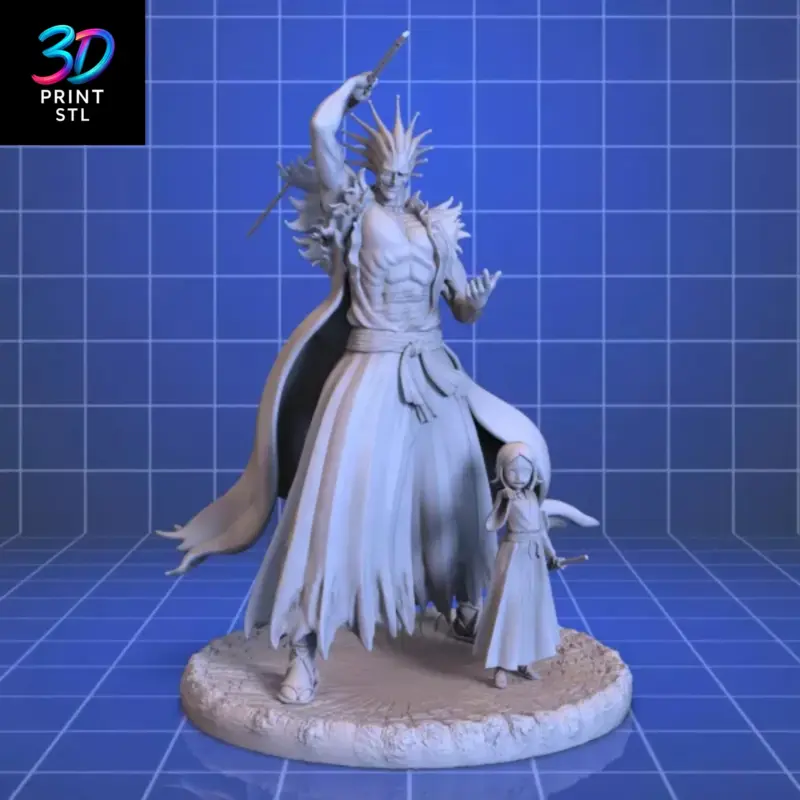Kenpachi Zaraki & Yachiru Kusajishi Diorama Bleach | 3D Print Model | STL - Image 3