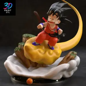 Kid Goku on Flying Nimbus Figure Dragon Ball | STL File for 3D Printing
