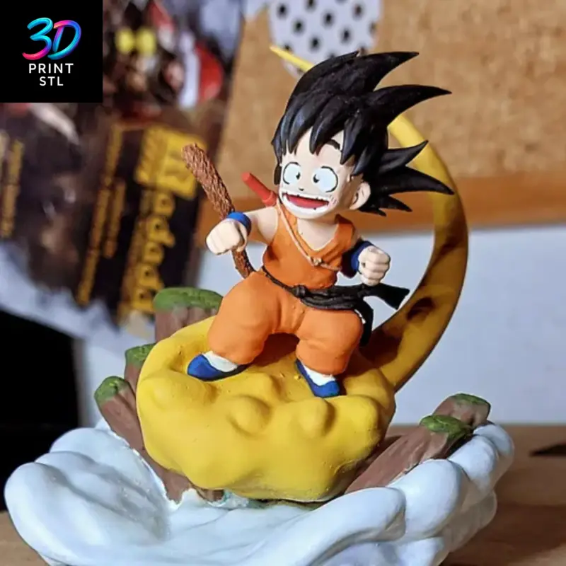 Kid Goku on Flying Nimbus Figure Dragon Ball | STL File for 3D Printing - Image 3
