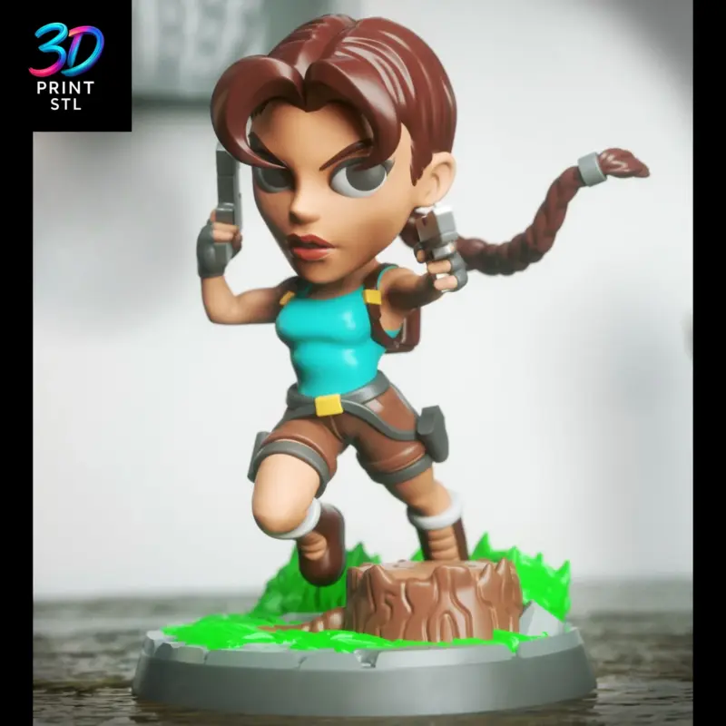 Lara Croft Chibi Tomb Raider | 3D Print Model | STL