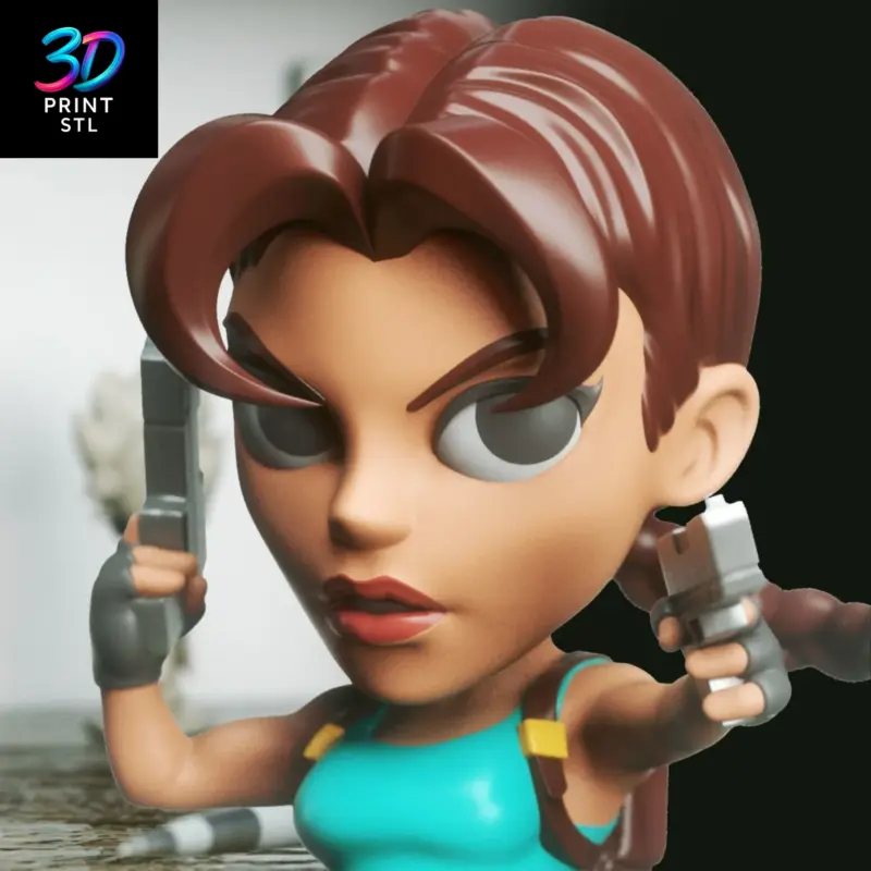Lara Croft Chibi Tomb Raider | 3D Print Model | STL - Image 2